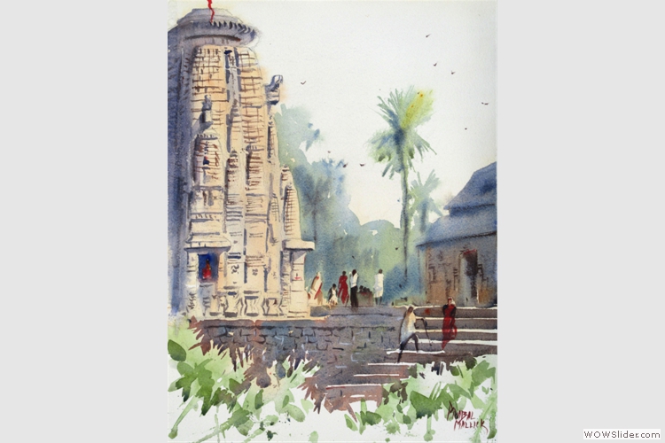 En Plein Air at Rameswara Temple, Bhubaneswar by Prabal Mallick