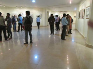 Crowd on the opening day of my last watercolor show