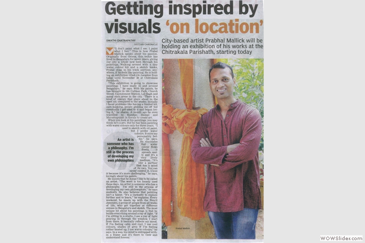 Deccan Chronicle feature of Prabal Mallick